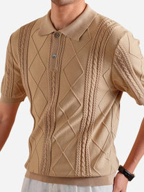 Marini Textured Knit Lyocell-Cotton Polo