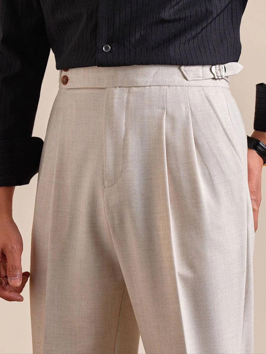 Marini Torino High Waisted Double Pleated Pants