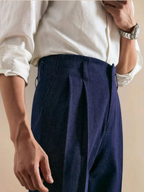 Marini Torriana Double-Pleated Straight-Leg Jeans