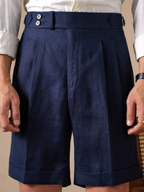 Marini Tursi Linen High Waisted Shorts