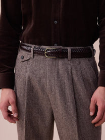 Marini Udine High Waisted Wool Belt Loop Pants