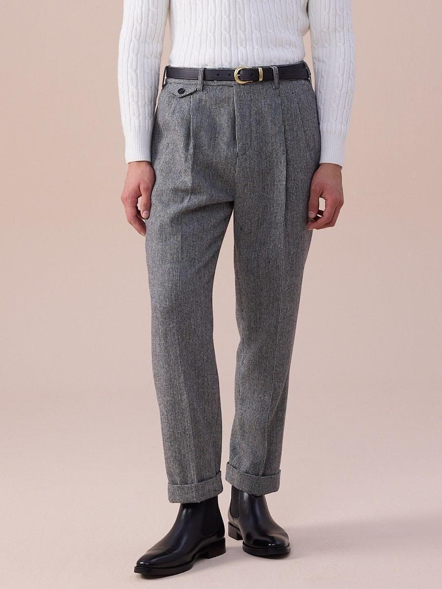 Marini Udine High Waisted Wool Belt Loop Pants