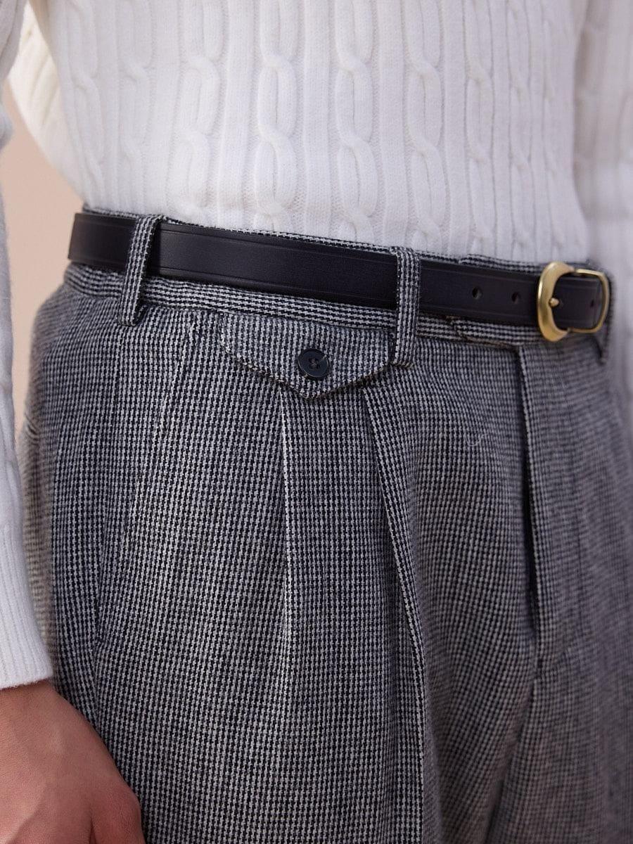 Marini Udine High Waisted Wool Belt Loop Pants