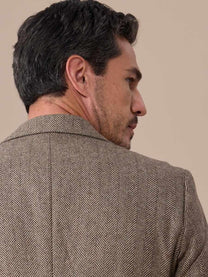 Marini Verona Double Breasted Herringbone Wool Blazer