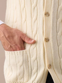 Men's Cable Knit Wool Blend Vest