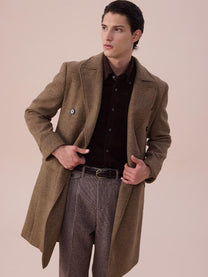 Wool Double-Breasted President Overcoat