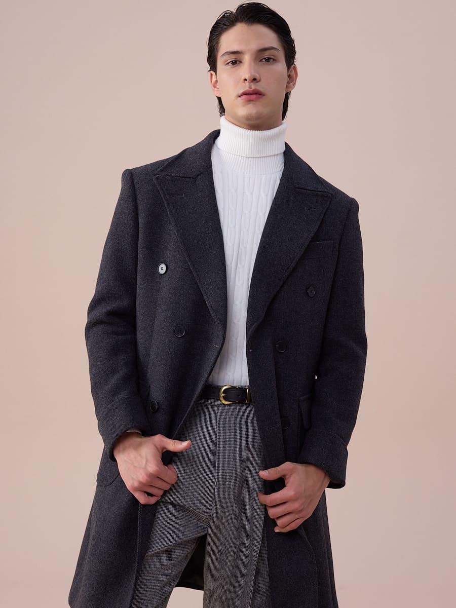 Wool Double-Breasted President Overcoat