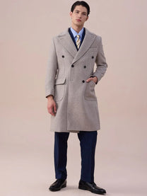 Wool Double-Breasted President Overcoat